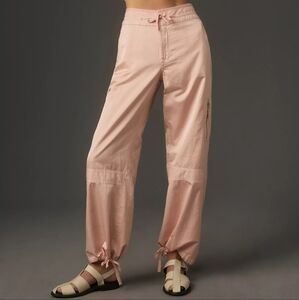 Pilcro Anthropologie Satin Parachute Cargo Pants Women's Sz 28 Soft Pink